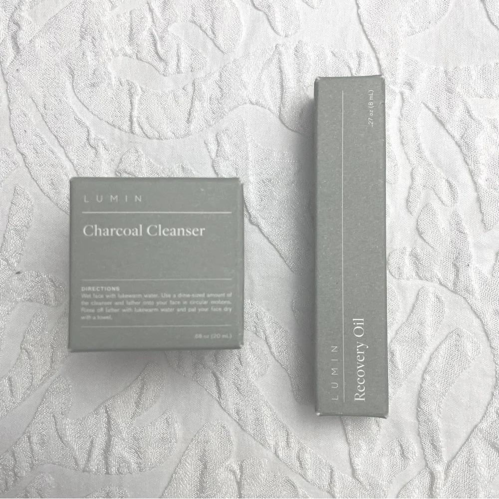 Lumin Men’s Charcoal Cleanser and Recovery Oil (Bundle of 2 )